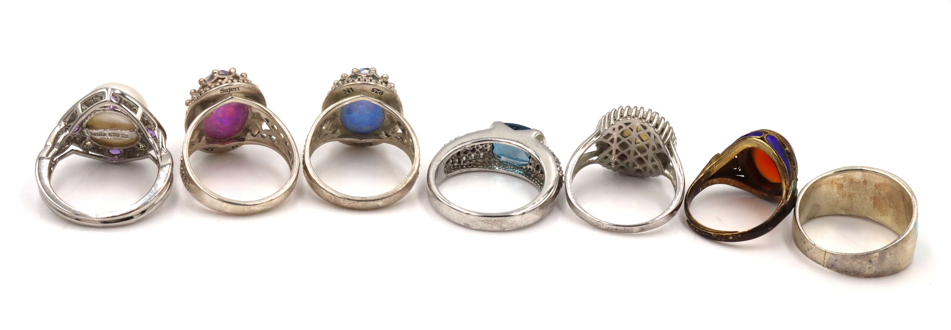 925 Sterling Silver Rings Lot