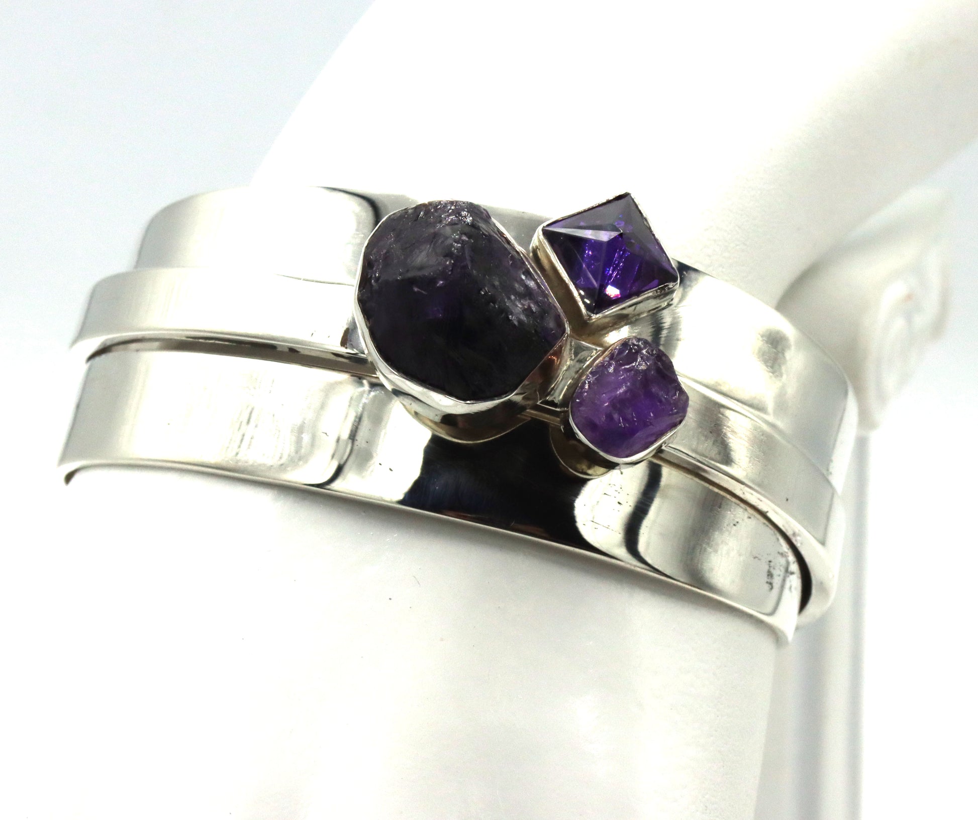 925 Sterling silver Lilly Barrack amethyst bangle bracelet