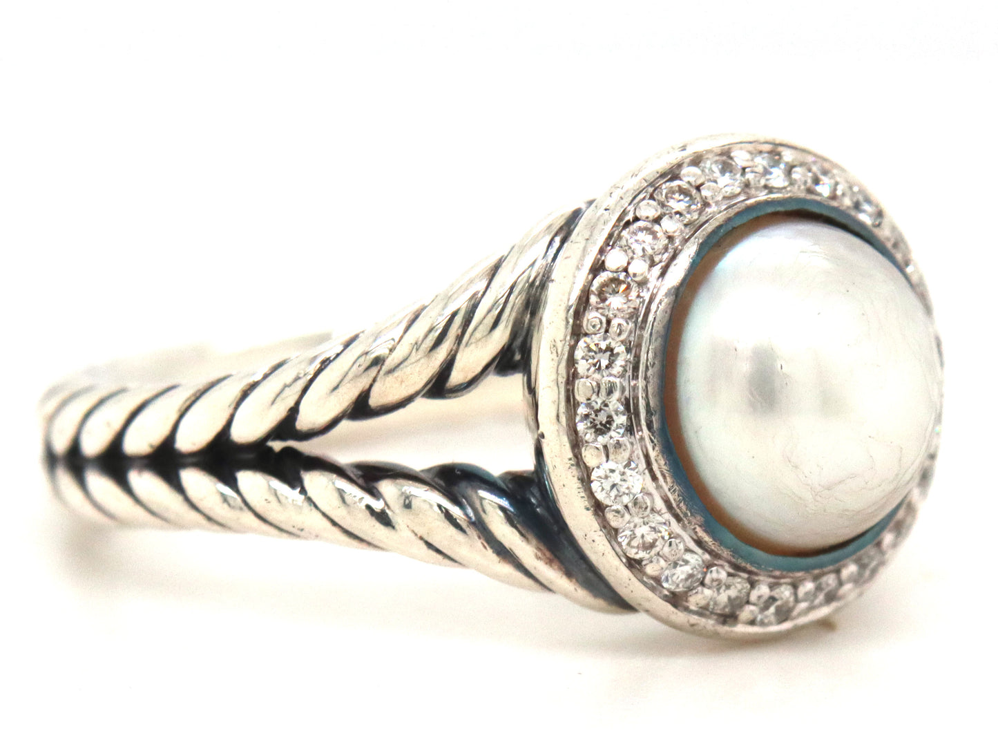 David Yurman pearl and diamond ring