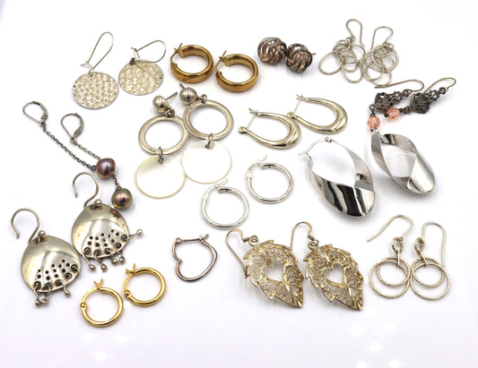 Vintage 925 sterling silver group lot of earrings