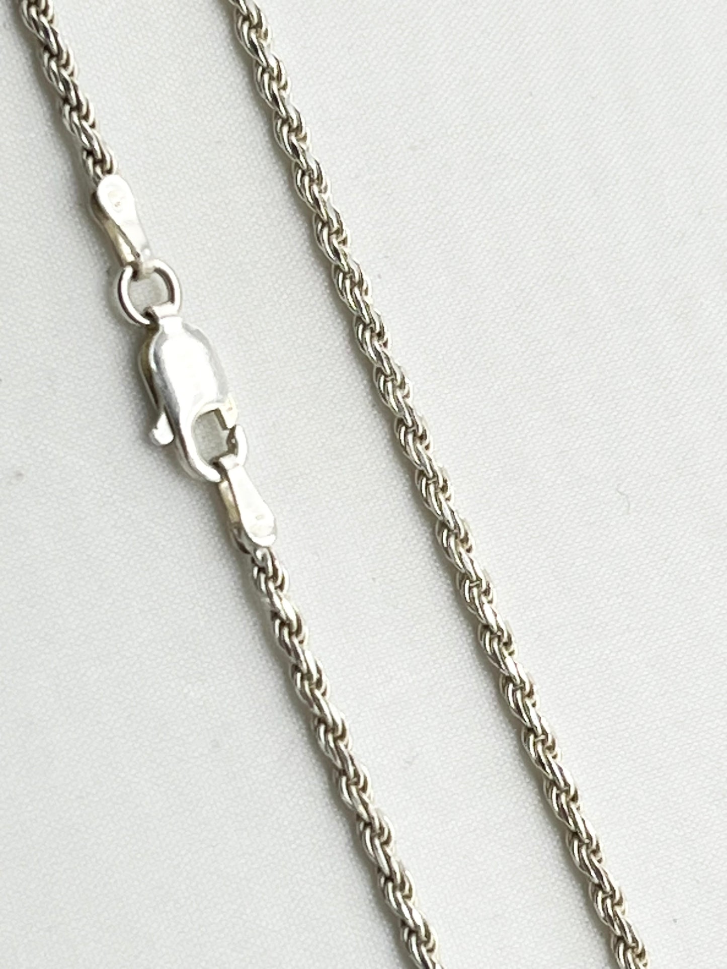 925 Sterling Silver Custom Monogram Pendant With Long Italoian Rope Chain
