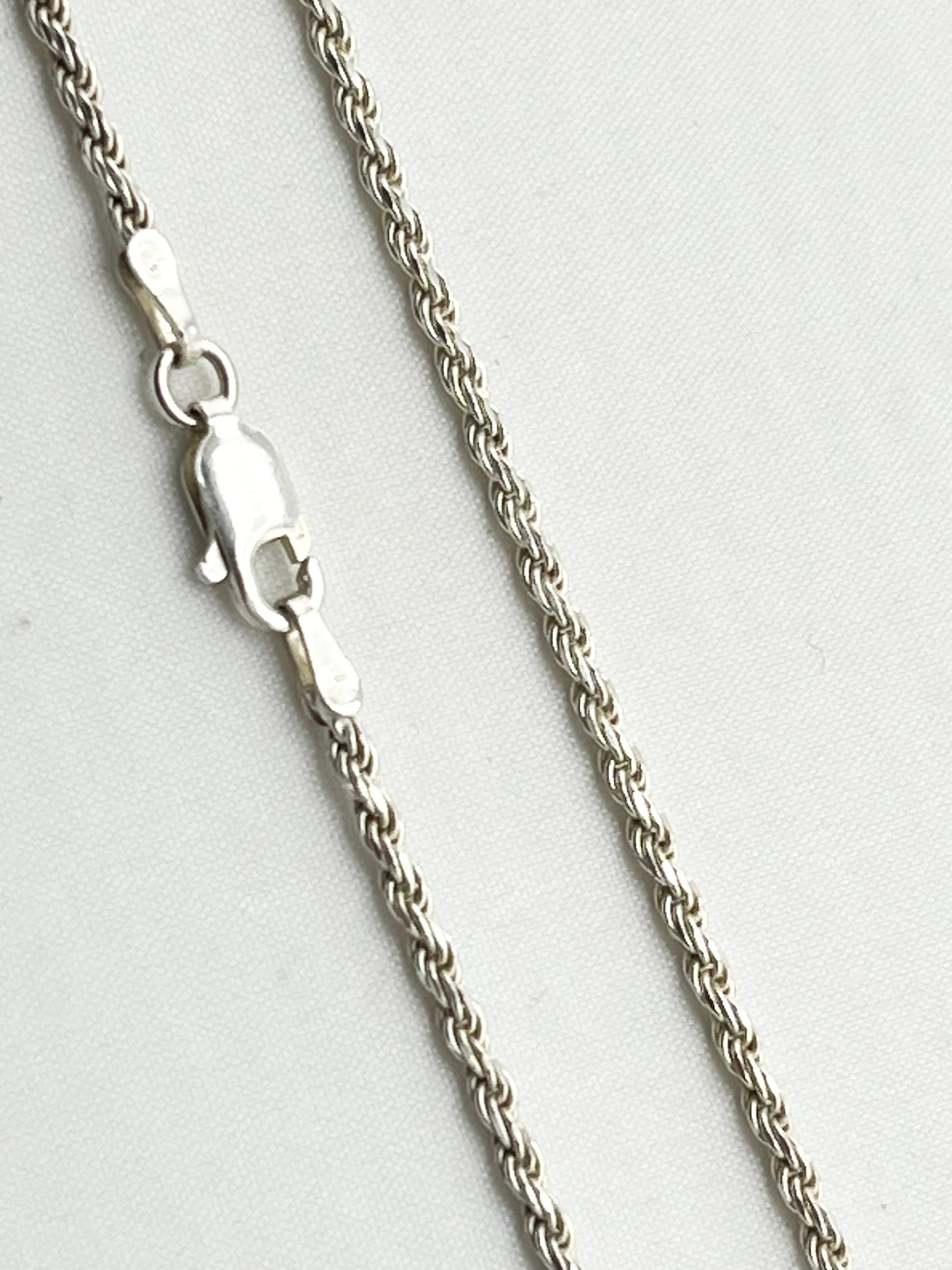 925 Sterling Silver Custom Monogram Pendant With Long Italoian Rope Chain