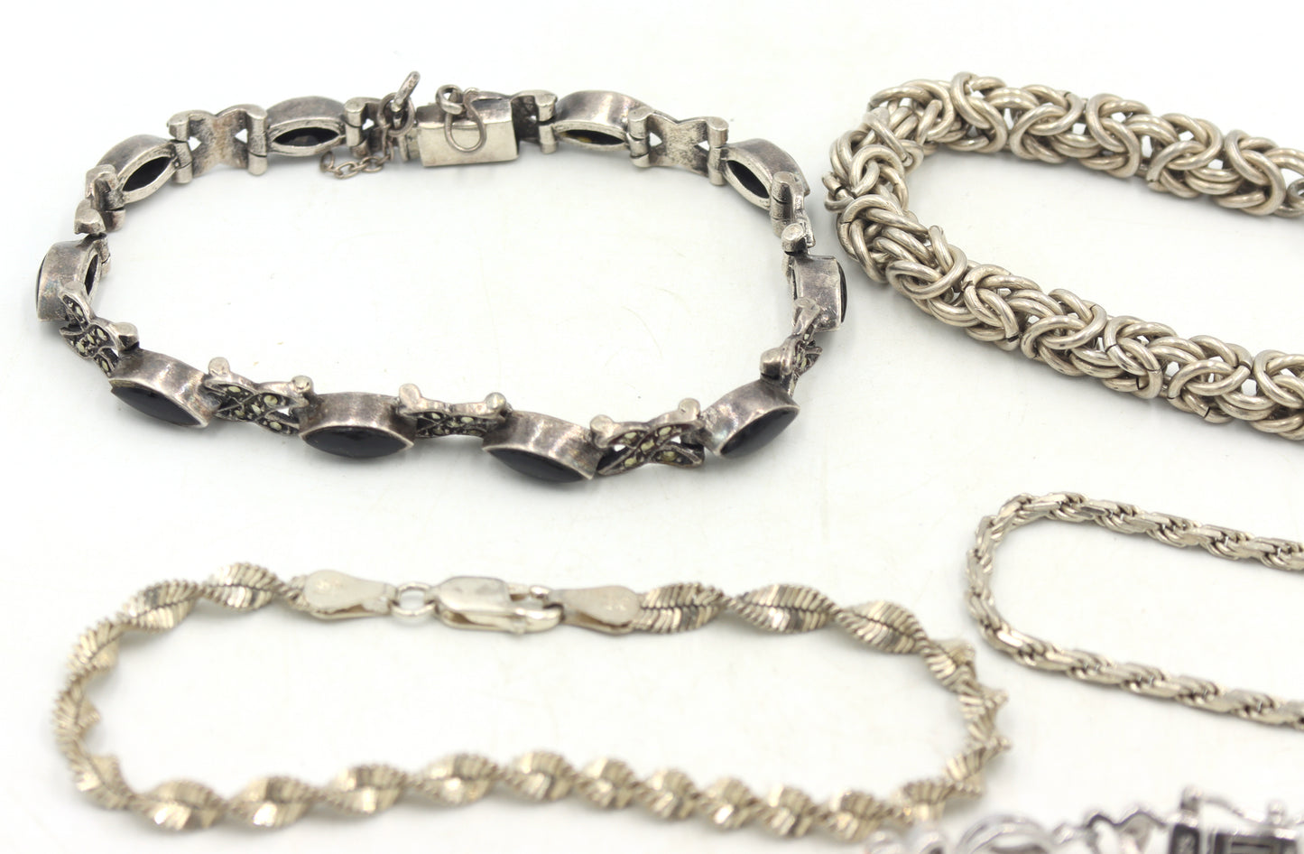 Group lot of 5 Vintage 925 sterling silver bracelets