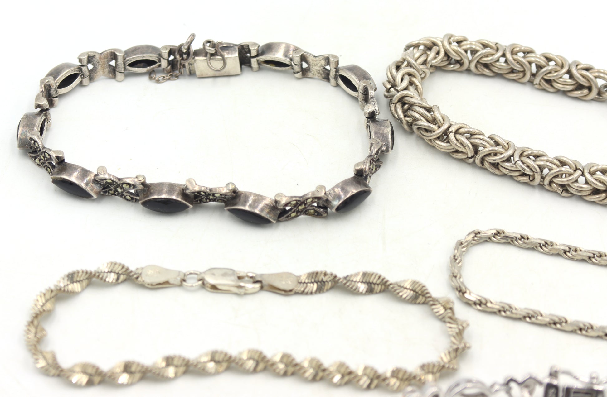 Group lot of 5 Vintage 925 sterling silver bracelets