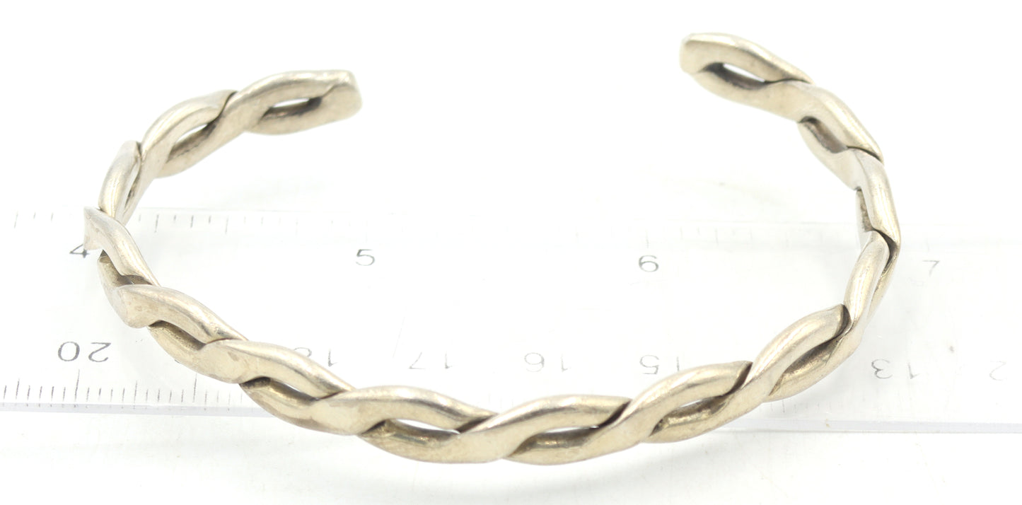Group lot of Vintage 925 sterling silver cuff bangles