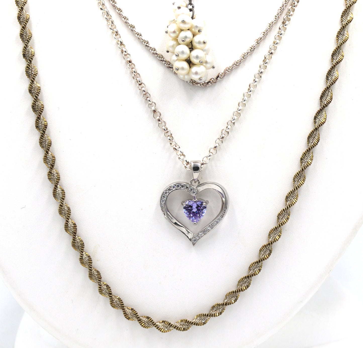 Group lot of 5 Vintage 925 sterling silver necklaces