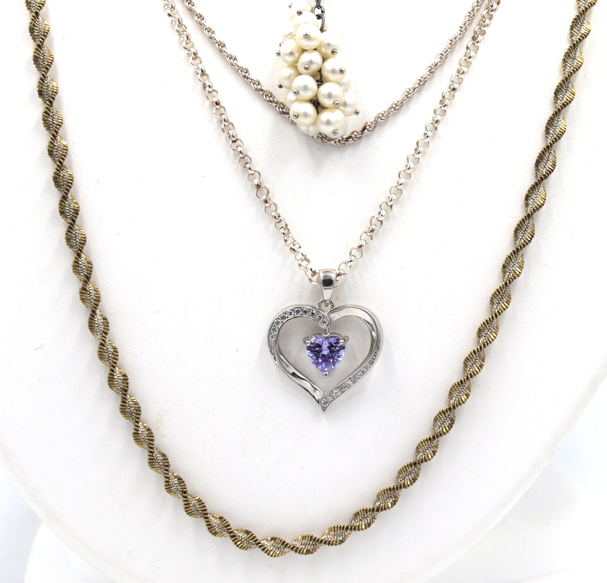 Group lot of 5 Vintage 925 sterling silver necklaces