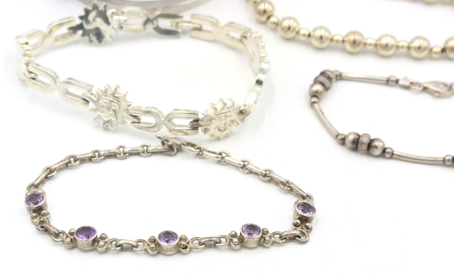 Group lot of 5 Vintage 925 sterling silver bracelets