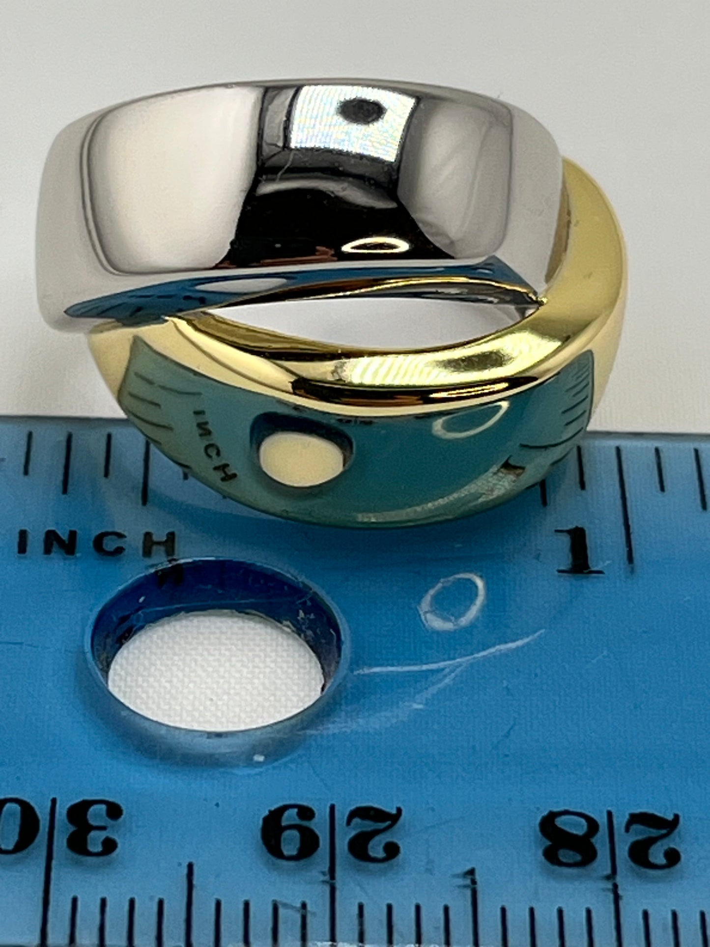 925 Sterling Silver Two Tone Crossover Ring