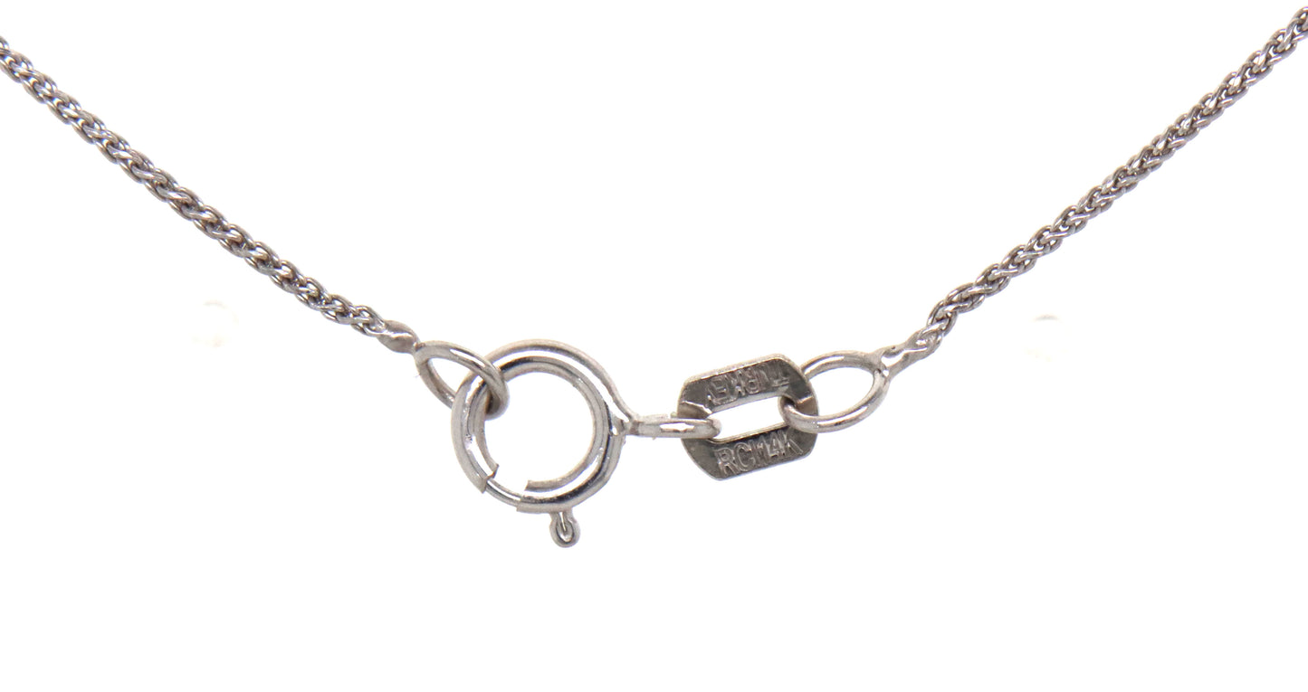 14kt White gold multi color sapphire necklace