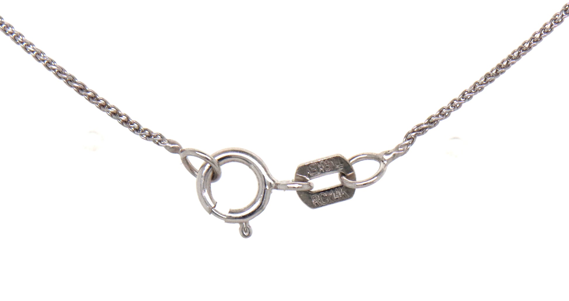 14kt White gold multi color sapphire necklace