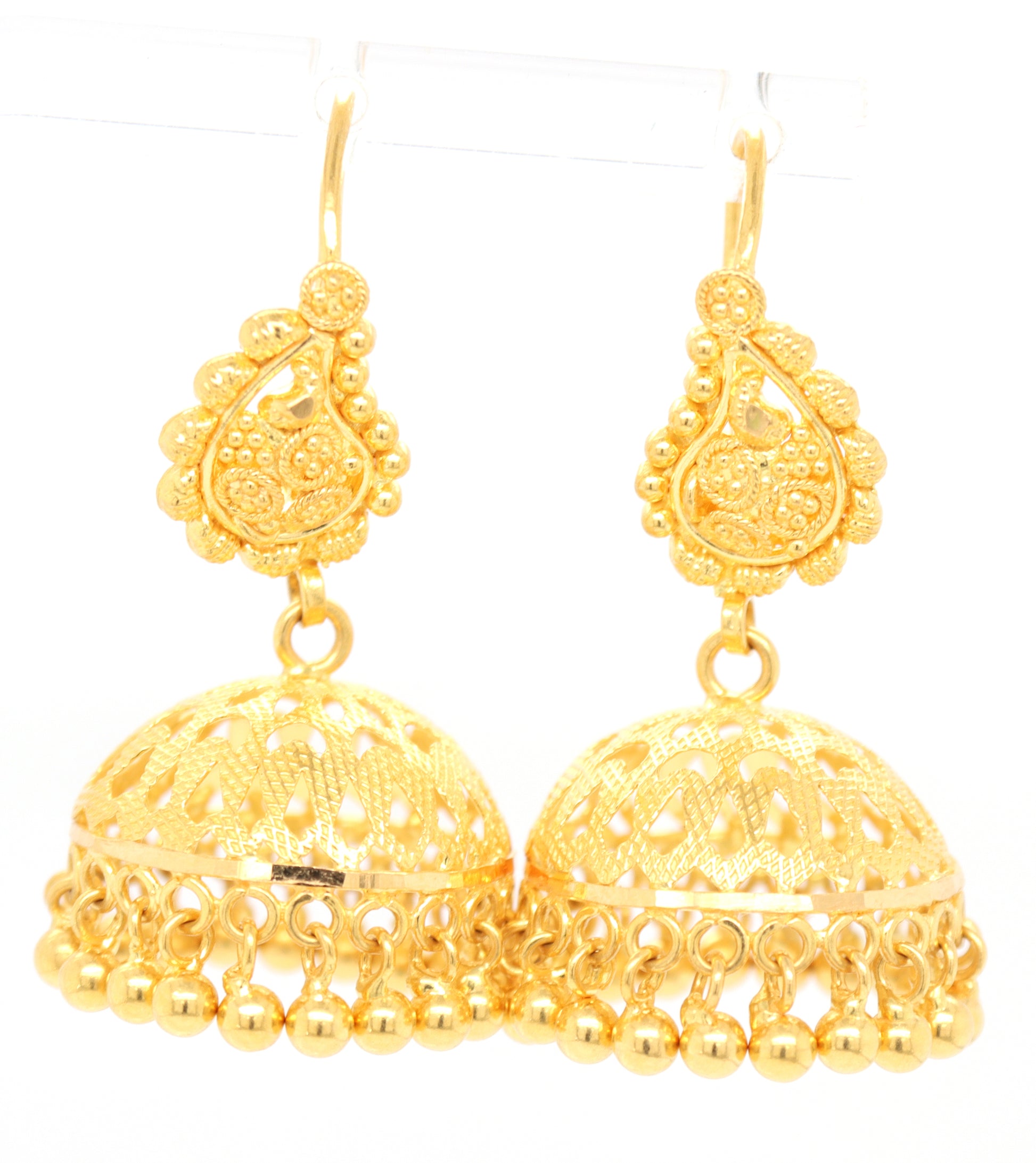 21kt Yellow gold chandelier dangle earrings