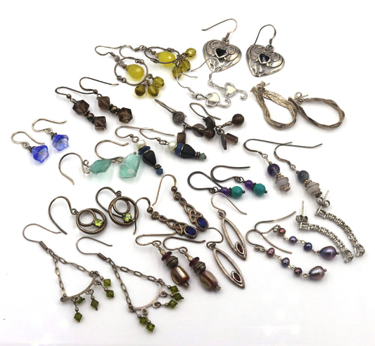 Group lot of Vintage 925 sterling silver earrings