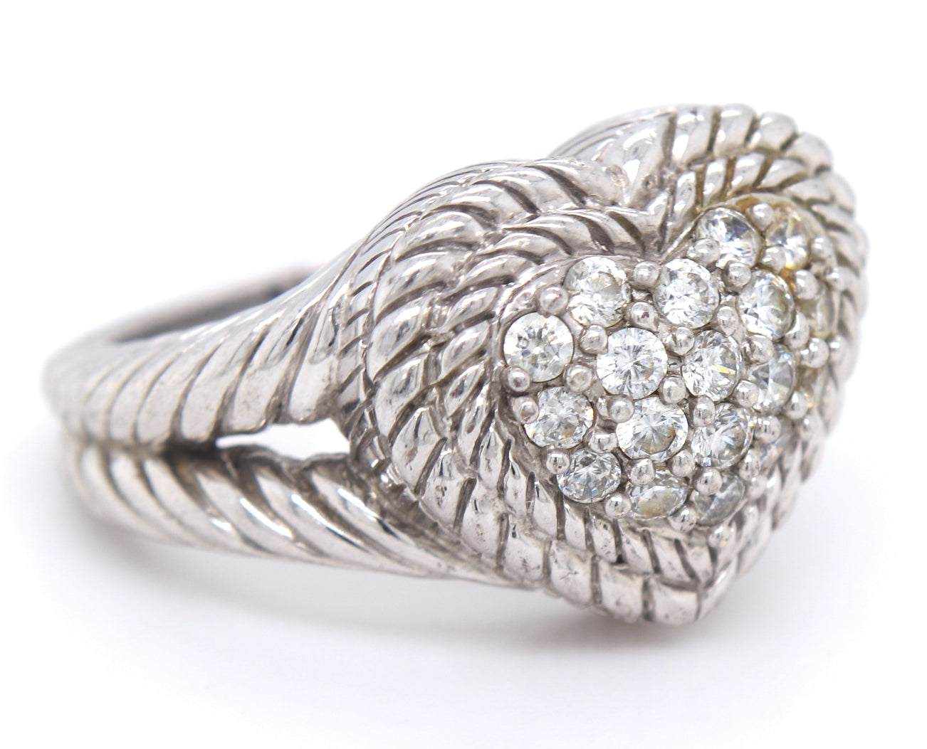 925 Sterling Silver Judith Ripka CZ heart Shaped ring