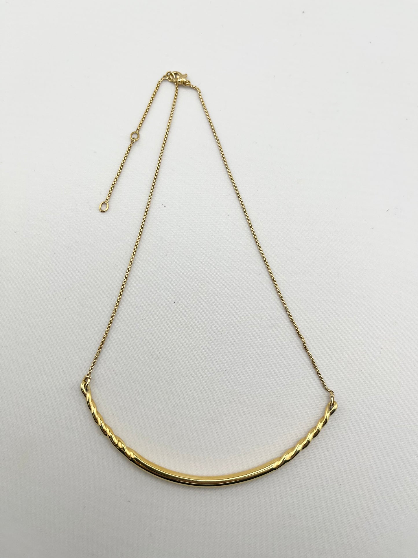 David Yurman 18KT Yellow Gold Curved Bar Necklace