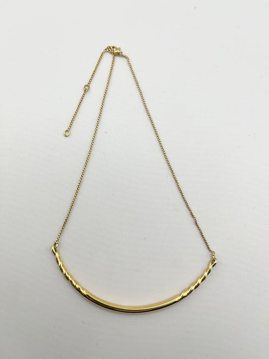 David Yurman 18KT Yellow Gold Curved Bar Necklace