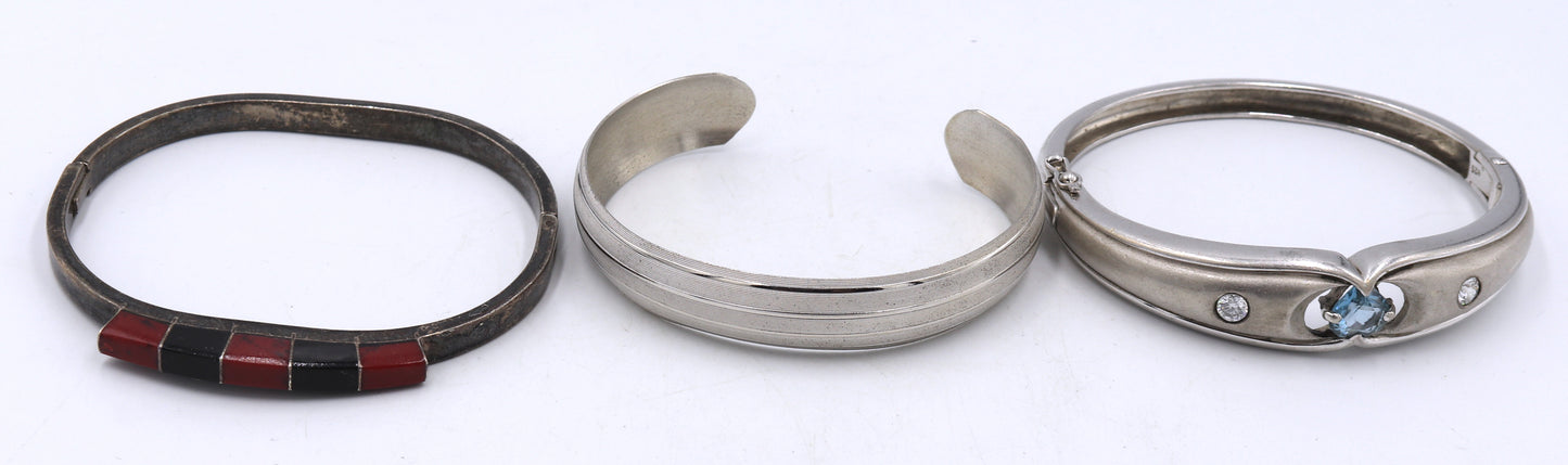 Group lot of vintage 925 sterling silver bangles