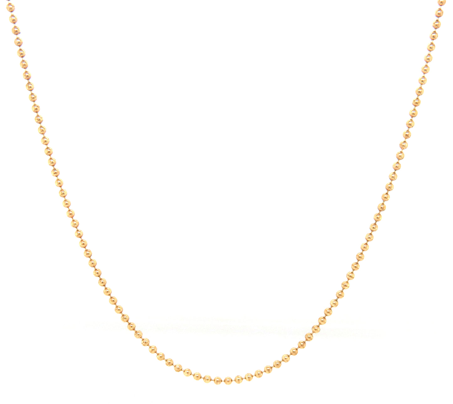 18kt Yellow gold beaded chain necklace