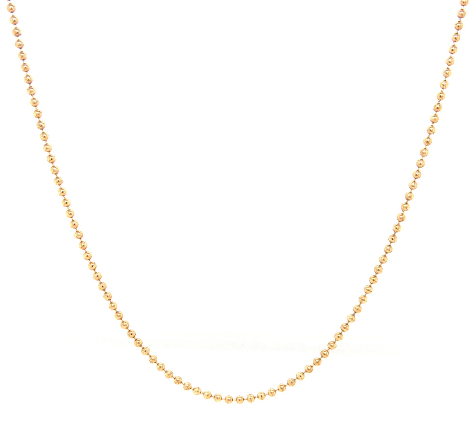 18kt Yellow gold beaded chain necklace