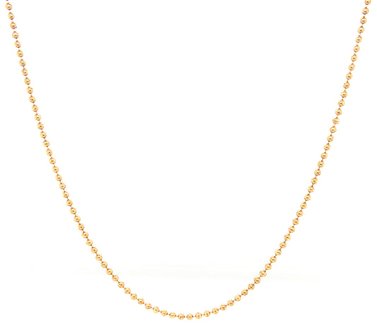 18kt Yellow gold beaded chain necklace