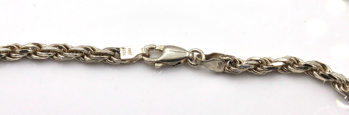 925 Sterling silver rope chain necklace