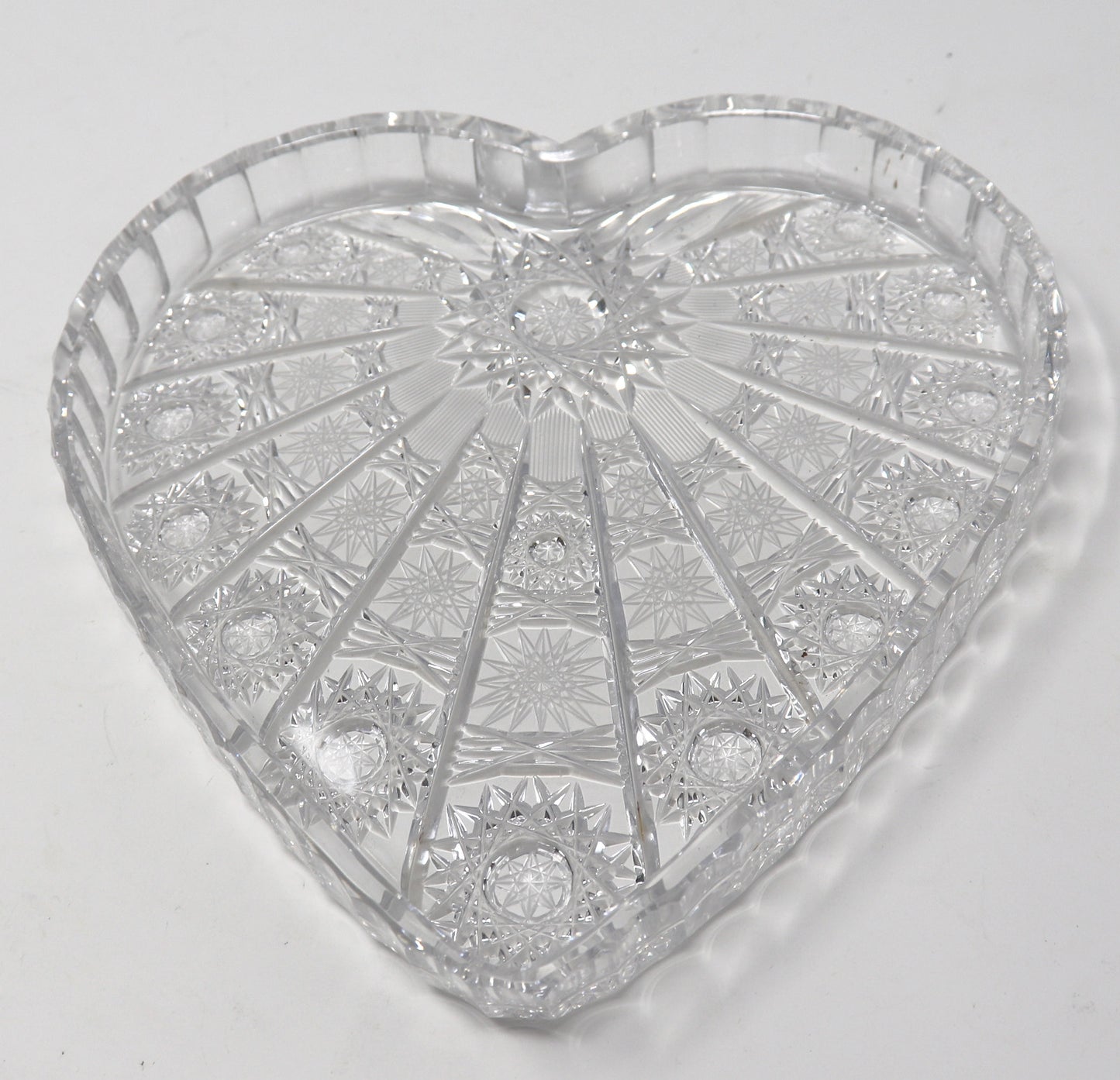 Heart Shaped Hand Cut Crystal Candy Dish