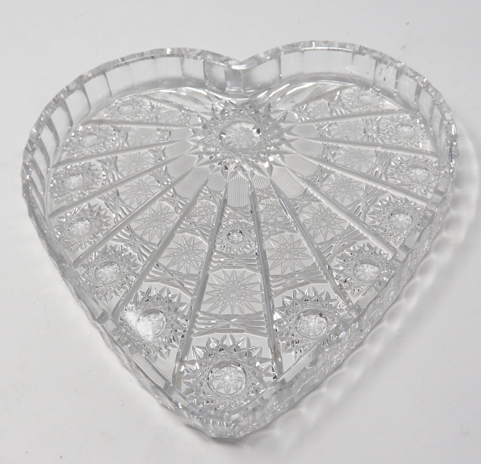 Heart Shaped Hand Cut Crystal Candy Dish