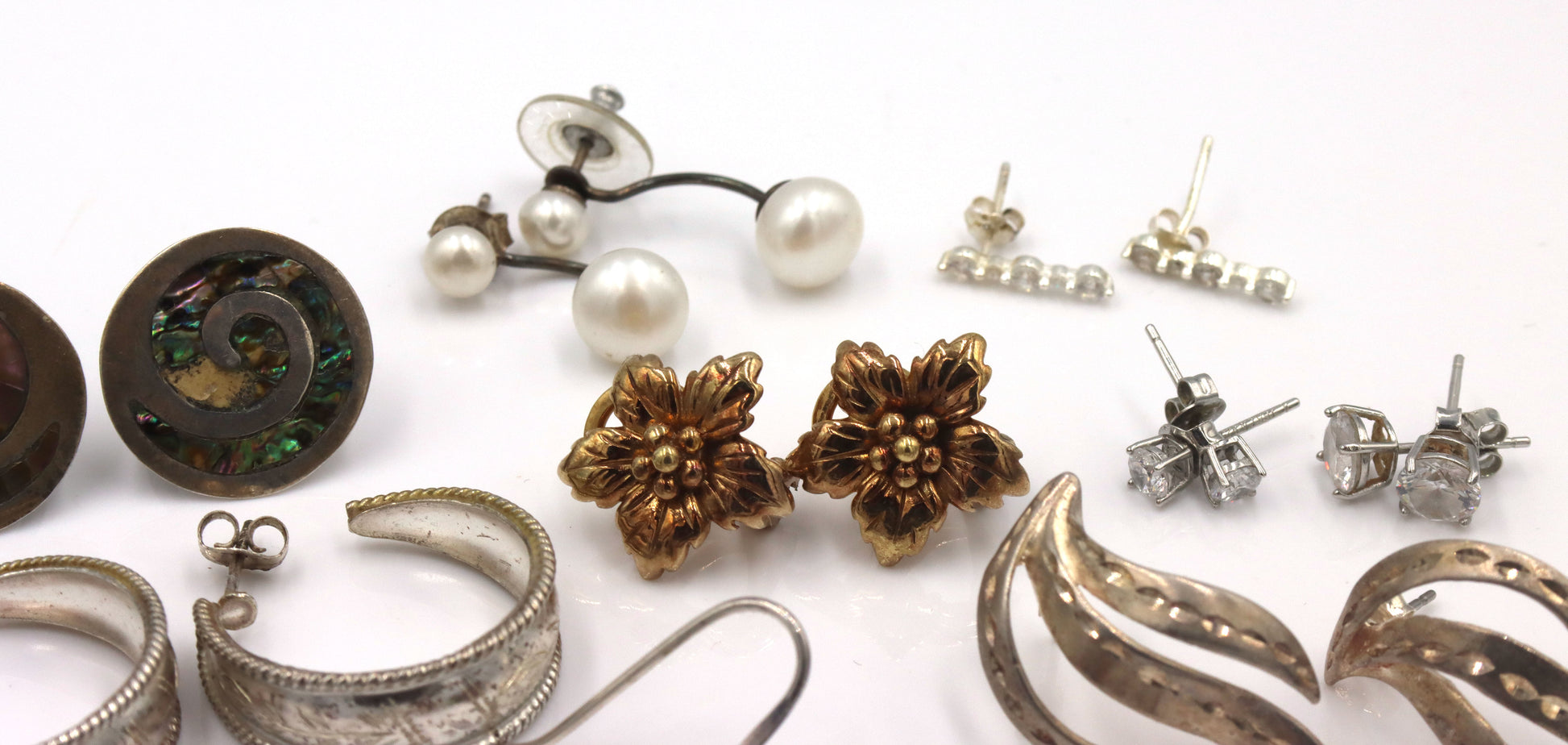 Group lot of Vintage 925 sterling silver earrings