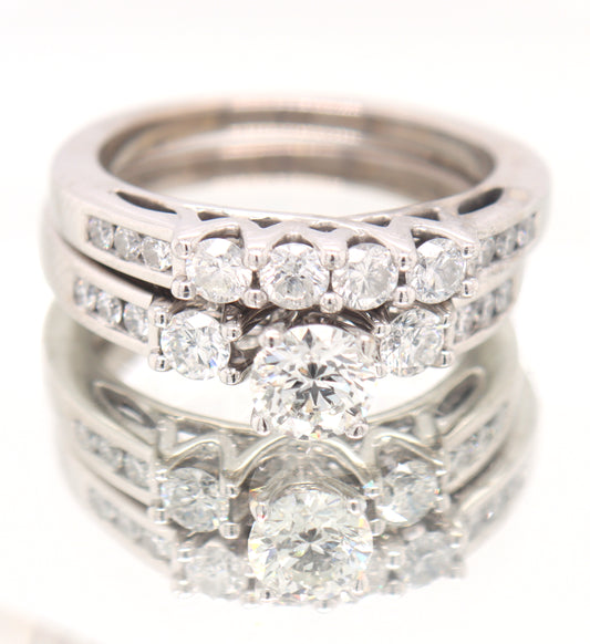 Dazzling White Gold Diamond Wedding Set