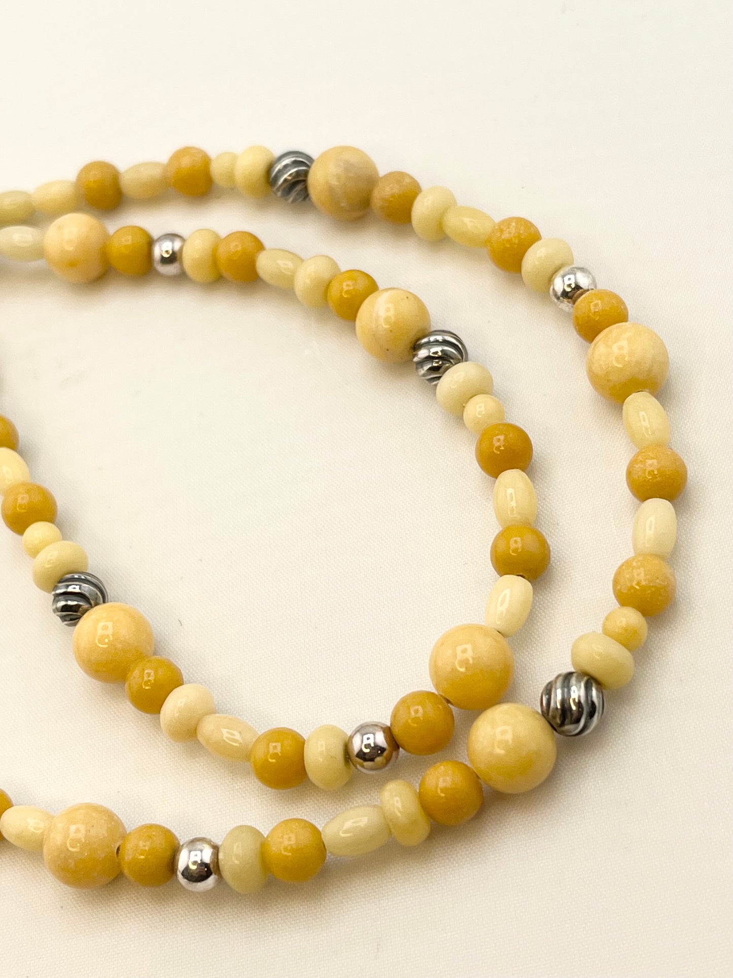 925 Sterling Silver Jay King DTR Silpada Yellow Opal Beads And Silver accent Necklace