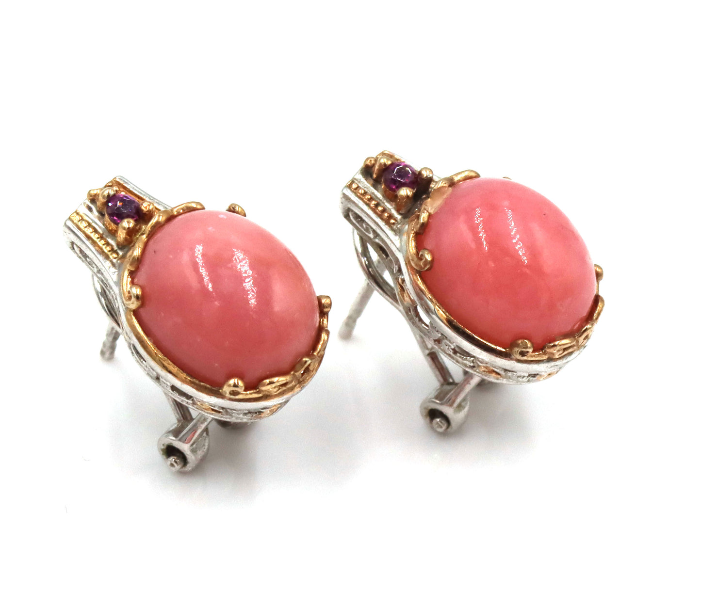 925 Sterling Silver Peruvian Puink Toumaline Set