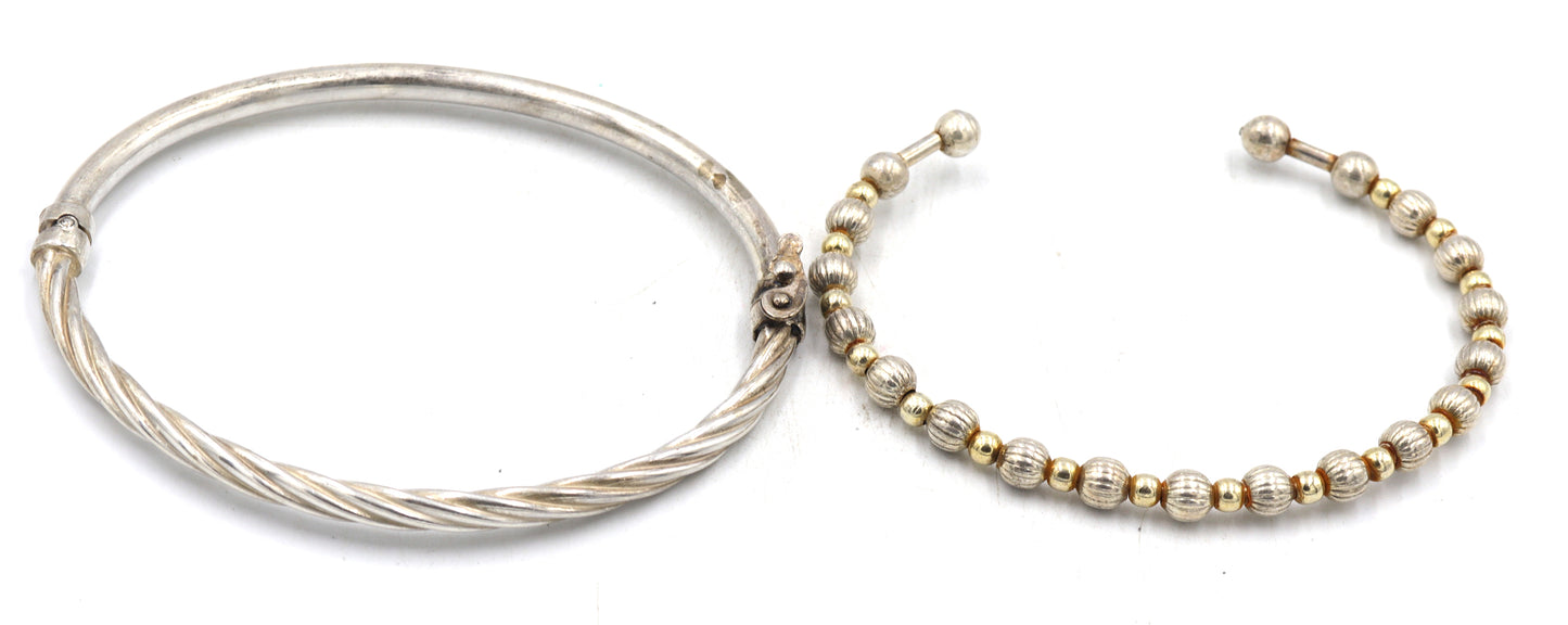 Vintage 925 sterling silver group lot of cuff bangles