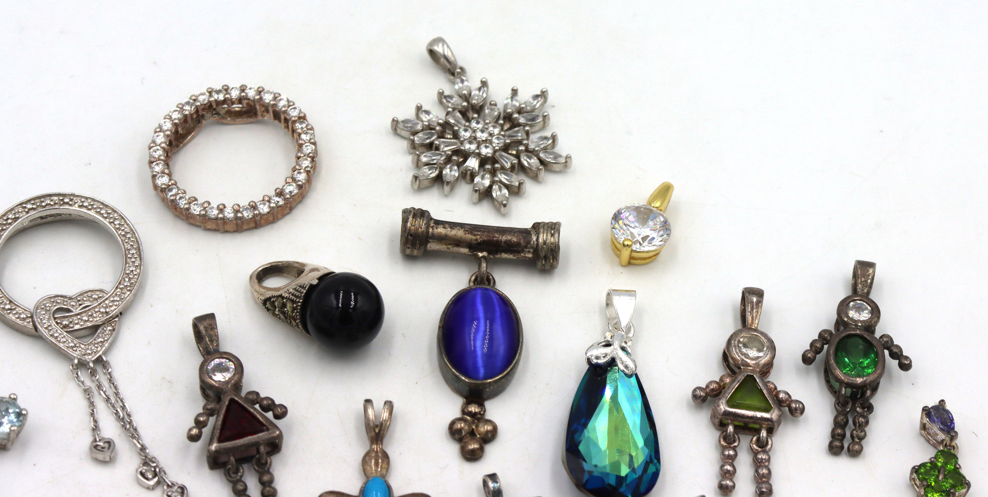 Group lot of Vintage 925 sterling silver pendants