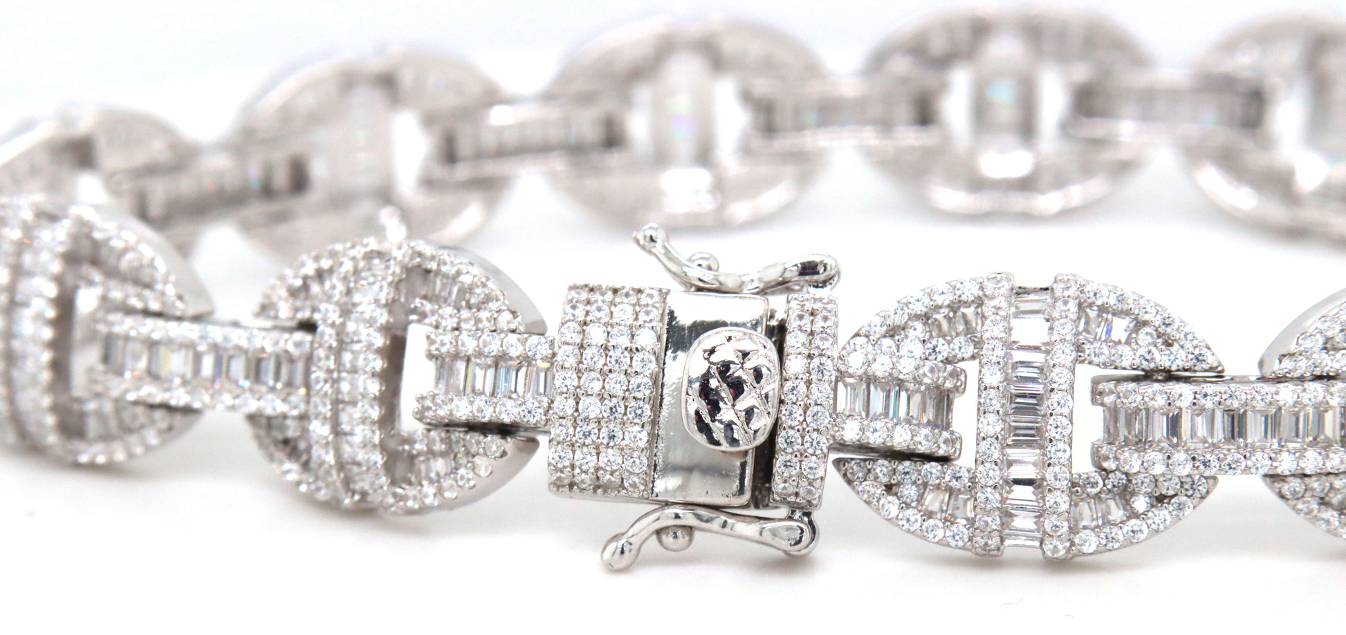 925 Sterling silver CZ link bracelet