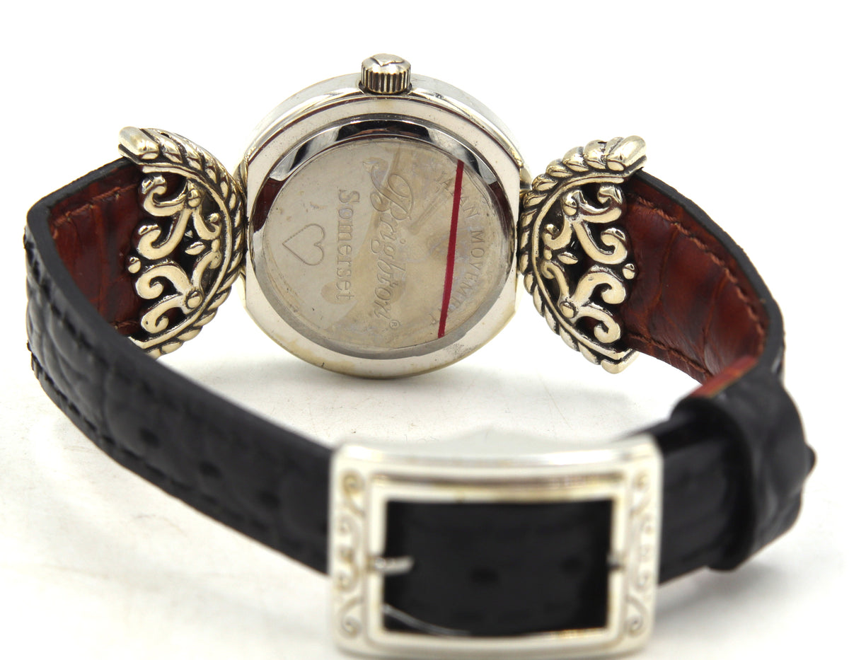 Brighton quartz white dial on leather strap watch