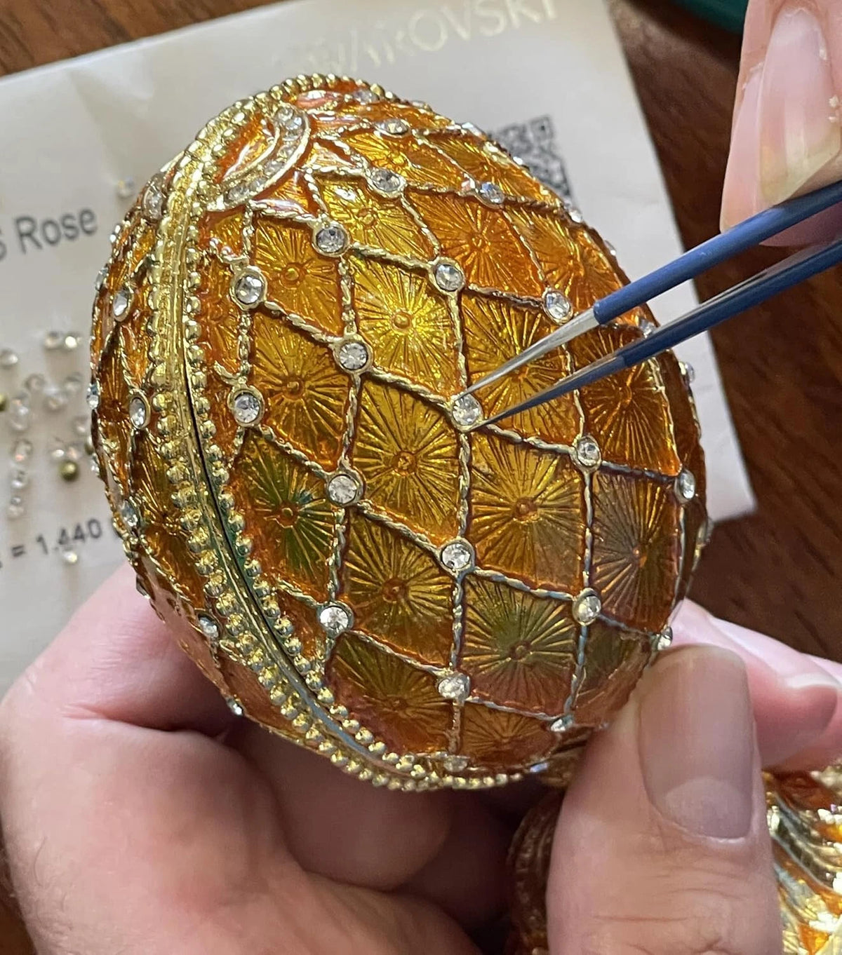 Fabergé-Style Imperial Crowned Egg Trinket