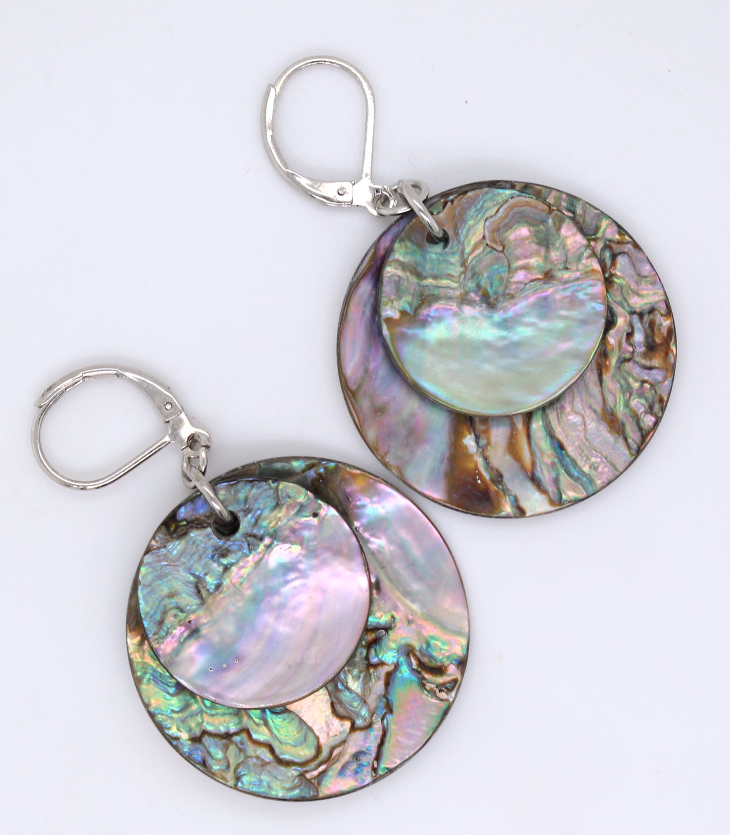 925 Sterling silver Abalone dangle earrings