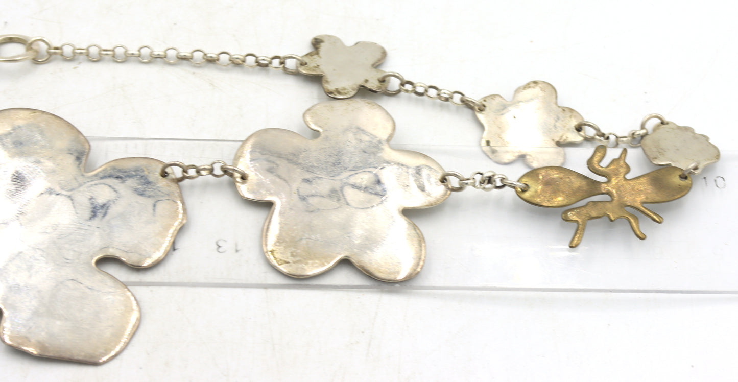 Set of Vintage 925 sterling silver necklace and dangle earrings