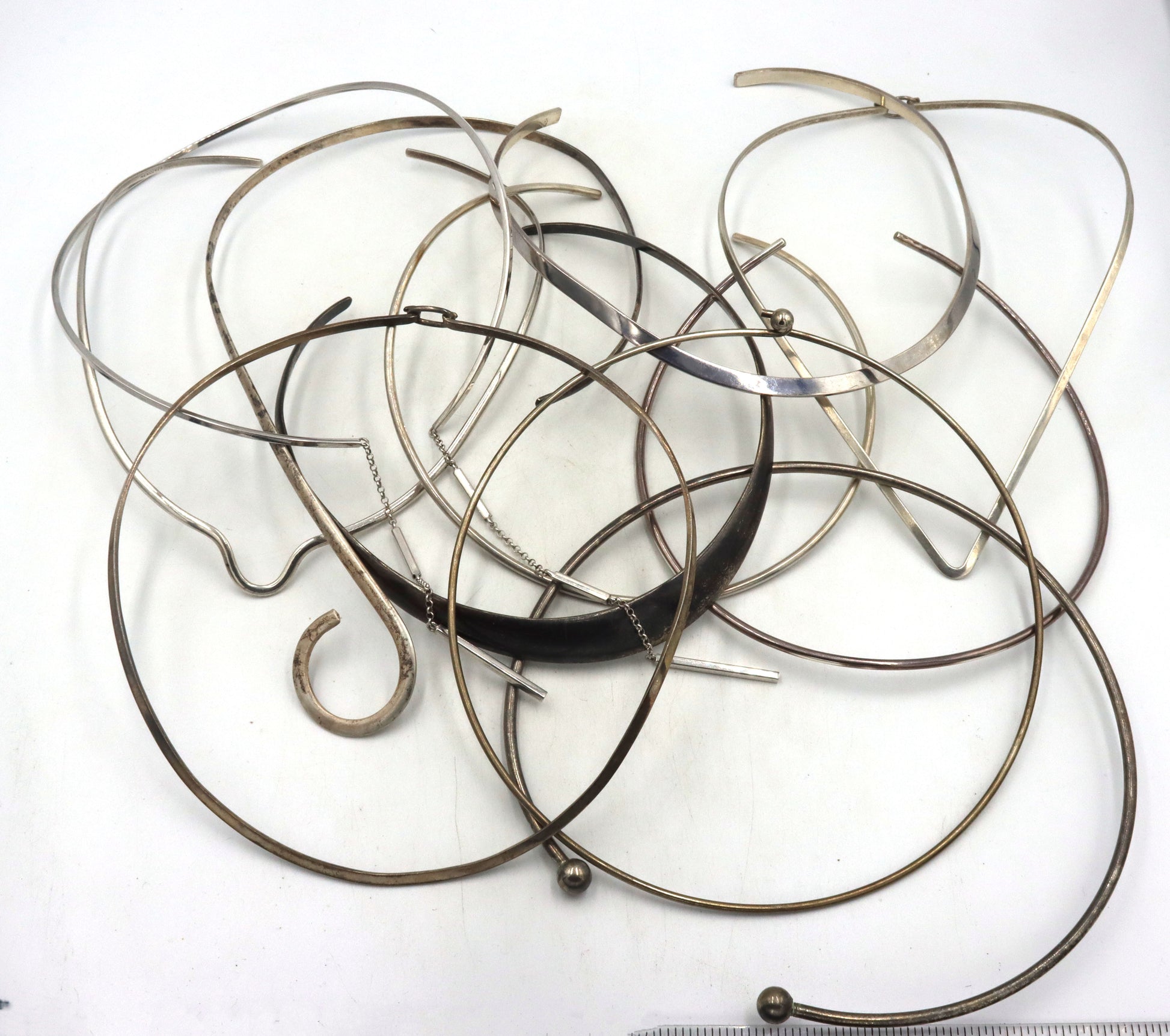 Group of vintage 925 sterling silver cuff collars