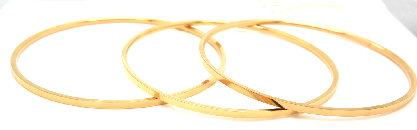 Set of 3 gold plated bangles
