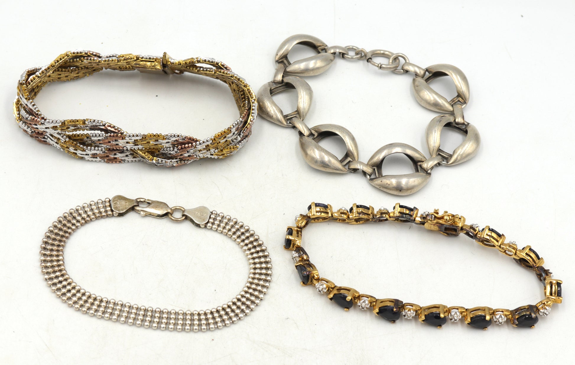 Group lot of 4 Vintage 925 sterling silver bracelets