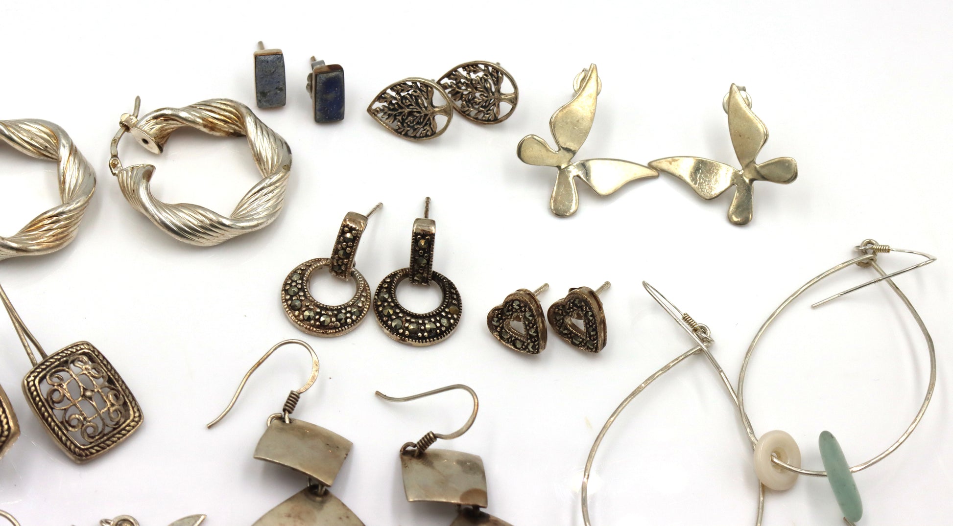 Group lot of Vintage 925 sterling silver earrings