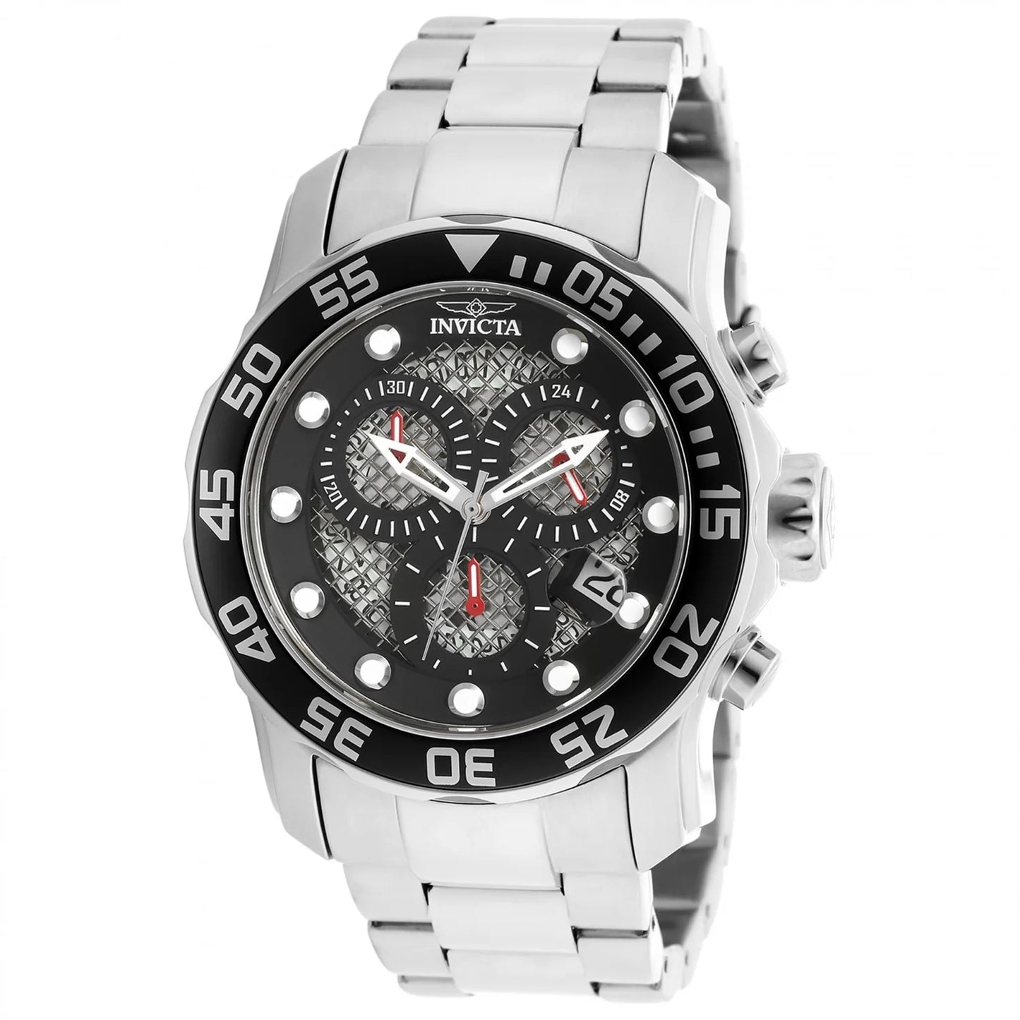 Invicta Men's Pro Diver Quartz 3 Hand Black, Silver Dial Watch