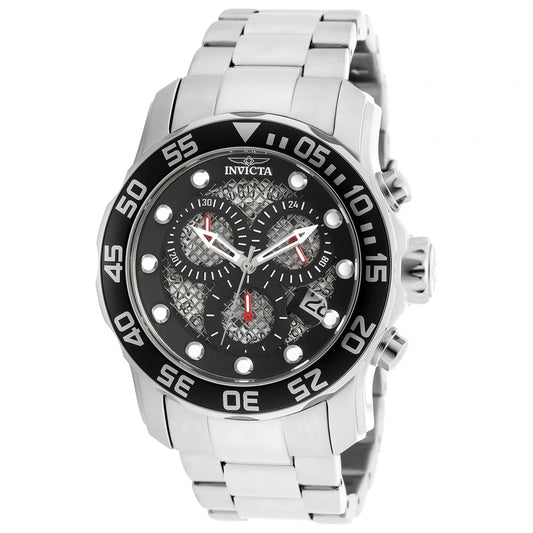 Invicta Men's Pro Diver Quartz 3 Hand Black, Silver Dial Watch