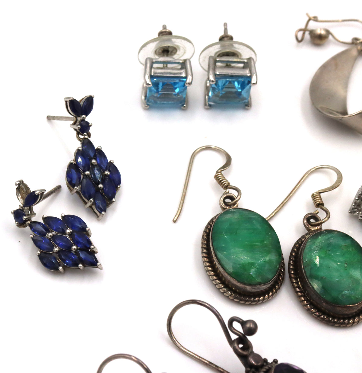 10 Pair of 925 sterling silver earrings