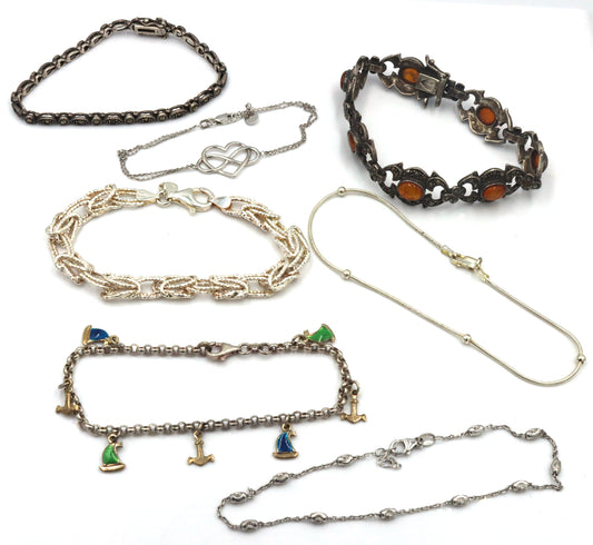 Vintage 925 sterling silver group lot of  bracelets