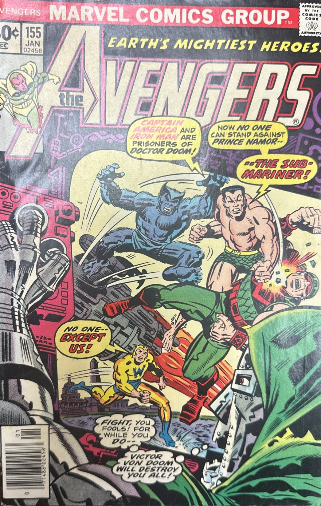 Vintage DC & Marvel Comic Book Lot – All-Star Comics #66, Brave & the Bold #130, Avengers #155 (1970