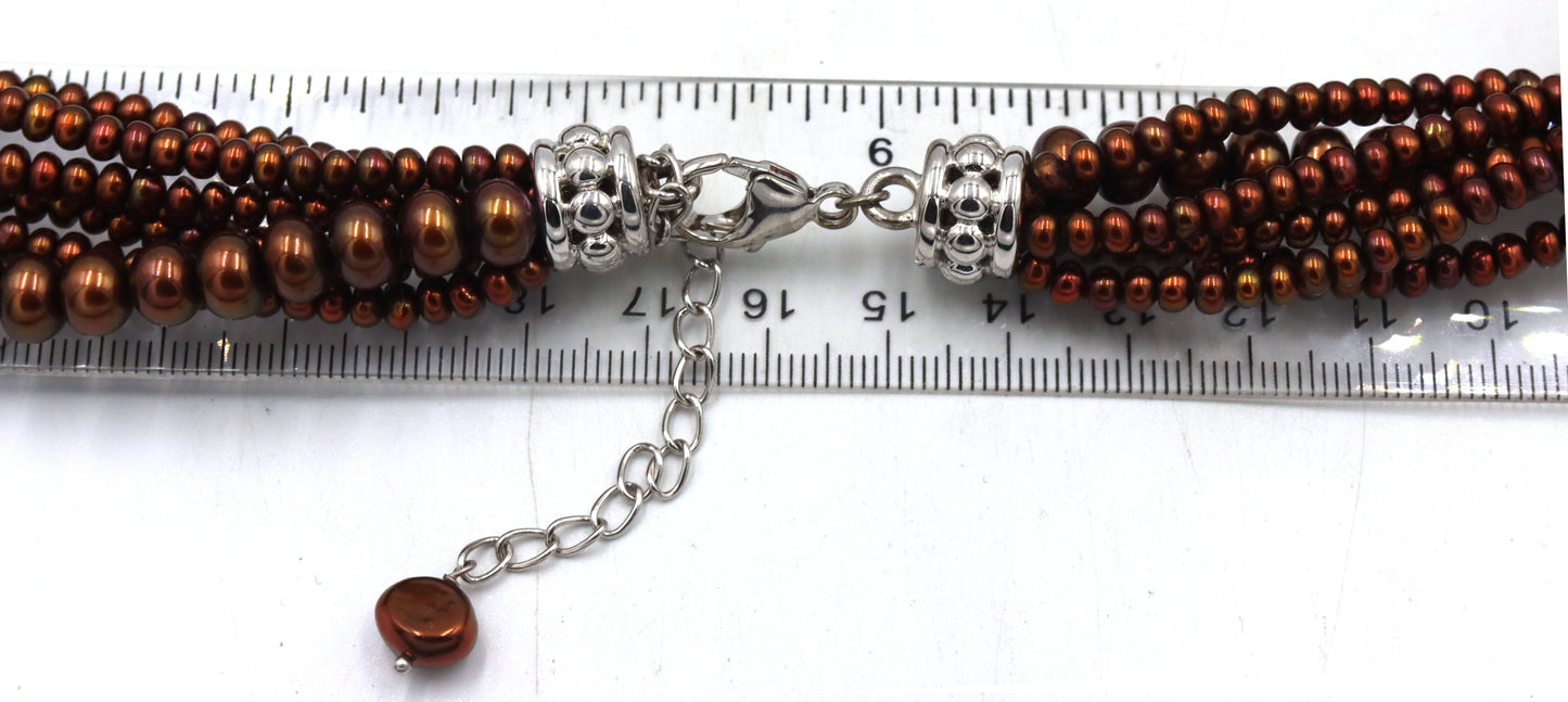 Honora pearl multi strand twisted necklace