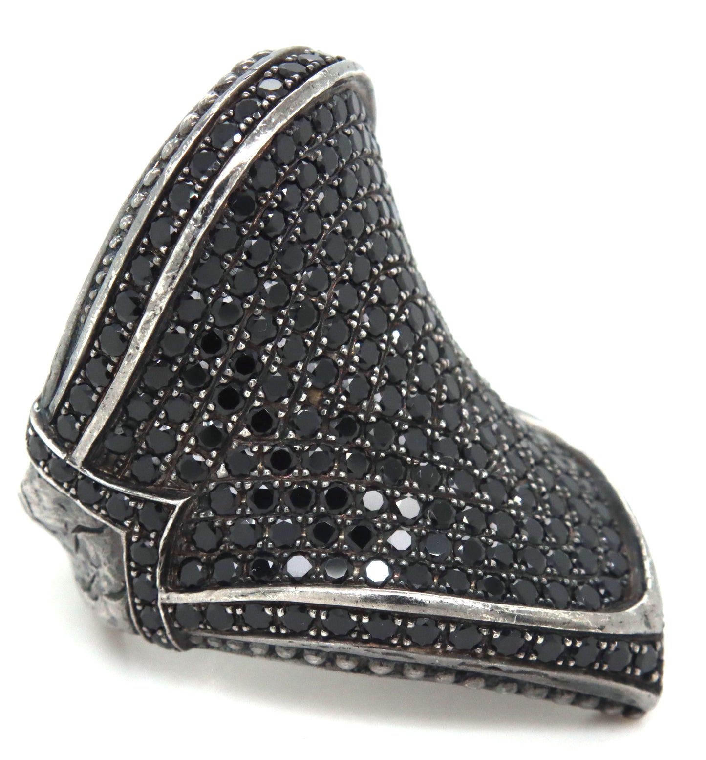 925 Sterling silver Scott Kay large black sapphire ring