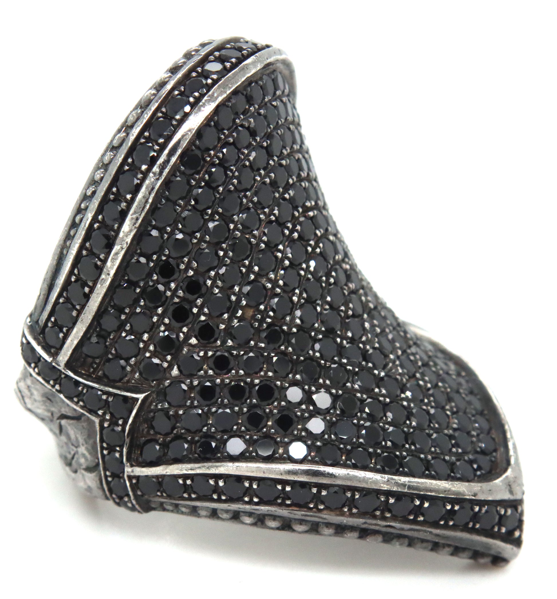 925 Sterling silver Scott Kay large black sapphire ring